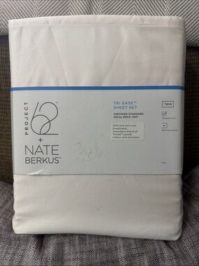 Nate Berkus White Twin Tri-Ease Sheet Set